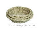 Eco-friendly Biege Rattan Bread Basket , Rattan Storage Baskets