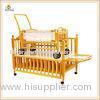 Nature Color Adjustable Wooden Baby Cribs And Small Cradle Inside