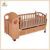 Automatic Swing Wooden Baby Cribs Mobile , Portable Wooden Crib Bed