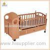 Automatic Swing Wooden Baby Cribs Mobile , Portable Wooden Crib Bed