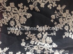 cotton thread embroidery lace with mesh bottom