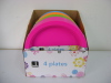 4PACK picnic plates 9 inch round in display box packing