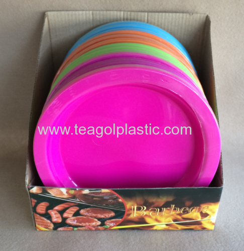 6PACK picnic plates 7 inch round plastic in display box packing