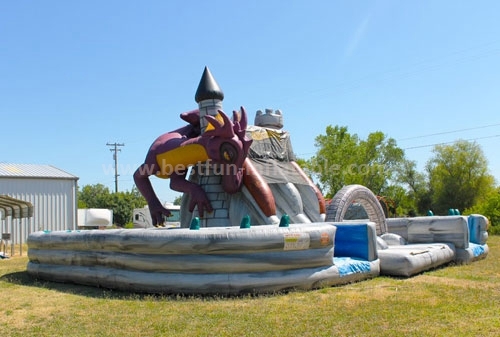 Grateful inflatable dragon jumping castles obstacle course