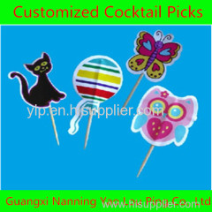 Individual Bar Logo Cocktail Picks/Food Decorative Toothpick