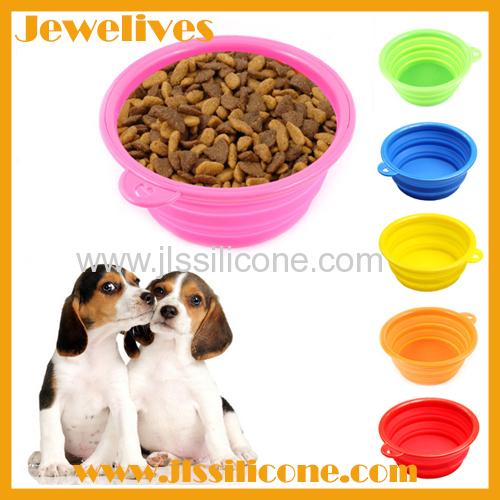 Silicone folding dog bowls round shape