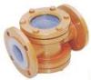 Acid Resistant Fluorine Lined Sight Glass for chemical industry -20 - 120