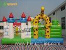 Customized Giraffe Inflatable Fun City With Jumping Obstacle Castle For Kids