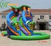 Kids Curved Outdoor Inflatable Water Slide For Pool With Fire Retardant