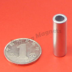 Radially Magnetized Strong Permanent Magnets D9.2 x d6 x 30mm N38 With Environmental Zn Coating