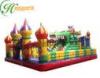 0.55mm PVC Tarpaulin Happy Island Inflatable Fun City Jumper With Playground For Kids