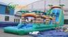 Huge Double & Triple Stitches Outdoor Inflatable Long Water Slide With Bouncy Pool