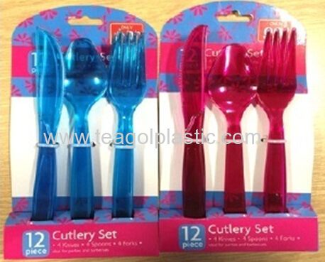 PS cutlery set 12pcs plastic