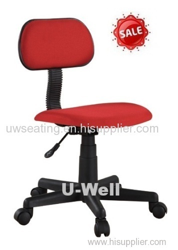 armless computer chair red black