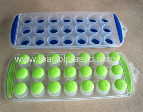 Silicone ice cube tray with 21 ice cube cavities PP+TPR
