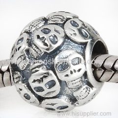 European Style Sterling Silver Skulls Beads