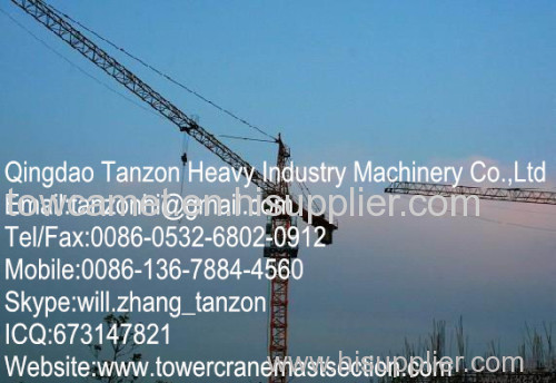 12 Ton China Hammer Head Tower Crane For Power Stations 183m hight