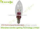 Red Aluminum Point Shaped 3W LED Candle Bulb E14 B15 E10 2700k , LED B22 Candle