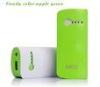 Portable Green Dual USB Emergency Mobile Phone Charger 5200mAh , Small Size