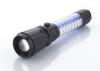 Silver LED Zoom Flashlight with 6 mode switch , Aluminum Rechargeable Led torch