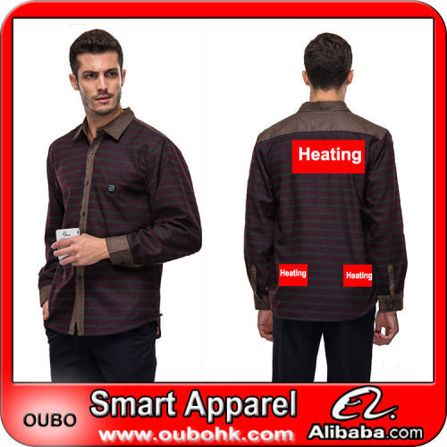 Mens Shirts With High-Tech Electric Heating System Battery Heated Clothing Warm OUBOHK