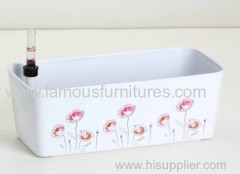 rectangular plastic flower pot with printing