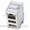 cat 6 shielded Ethernet 30 pin RJ45 connector with dual USB port without EMI