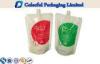 Water / Juice / Oil Stand Up Pouch With Spout , Foil lined food packaging pouches