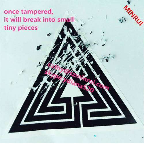 Shenzhen Minrui offer print triangle shape logo sticker