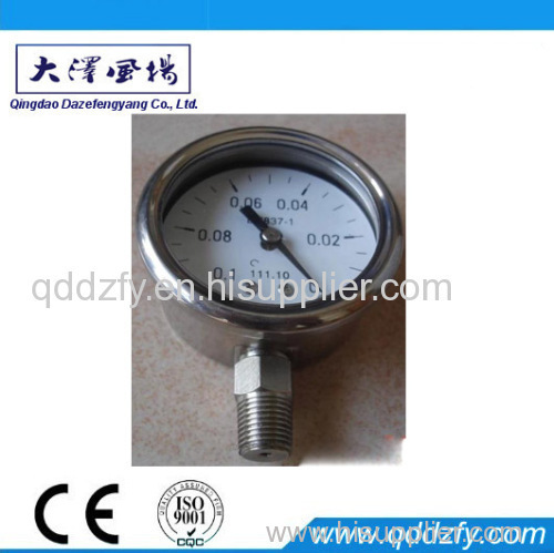Full stainless steel dry pressure gauge