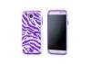 Zebra Hard PC Phone Cases For SamSung Galaxy S4 i9500 , Purple White Dual Layer