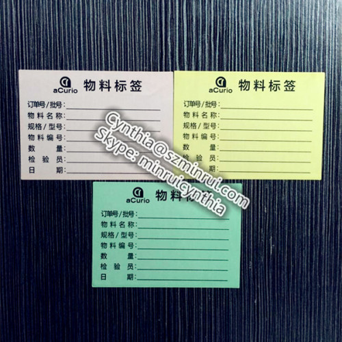Self Adhesive Synthetic Paper Product Information Label