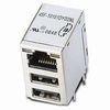 cat 6 shielded Ethernet 30 pin RJ45 connector with dual USB port without EMI