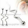 Unisex Fancy Non - Allergic 316L Stainless Steel Wavy Industrial Barbells Jewelry / Best Seller Ear