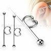 Heart - Shaped Screw Industrial Barbells Jewelry / 316L Surgical Steel Tongue Ring Piercing