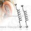 14g Spiral Unisex Hand Made Thread Non - Allergic Tongue Piercing Rings / 316L Surgical Steel Screw