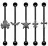 Black PVD Men, Guy Non - Allergic Attached Skull Industrial Barbells Jewelry / Black Anodized Pierci