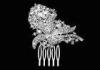 crystal Party, wedding, bridal accessories hair comb with silver plating for women HC024