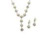 Crystal, Rhinestone bridal party jewelry Silver plated necklace earring sets for women