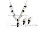 Rhinestone bridal inexpensive jewelry necklace necklace and earring set for women