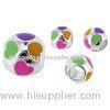 Fancy engraved ball - shaped engraved silver charm accessories with colorful heart painted