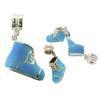 Handmade bright 925 engraved silver charm engraved blue shoe-shaped pendants