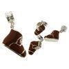 Custom made engraved brown shoe charm accessories with 925 sterling silver