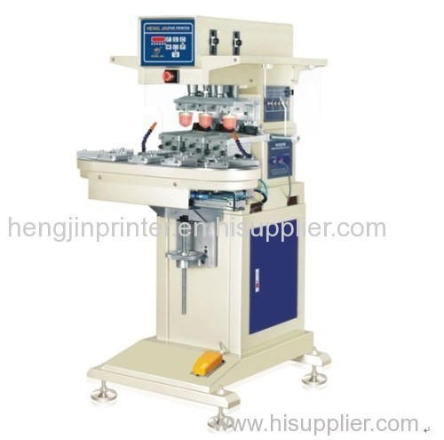 High efficiency hot sale 3 color rotary pad printing machine