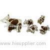 OEM / ODM custom lovely gold plating engraved silver charm / dairy cow jewelry accessories