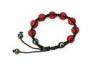 Red shamballa bead bracelet crystal jewelry bracelets with silver, rhodium plated