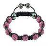 OEM / ODM Dark Pink Beads With Hematite Black Rope Crystal Bangle Bracelets