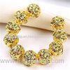 Gold Metal Alloy beads Jewelry and Clear Crystal beads Rhinestone Bracelets MIM0111