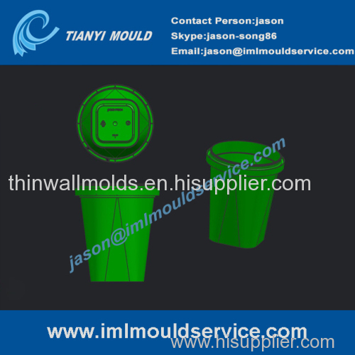 thin wall moulds with in mould labels / plastic iml boxes molds / plastic food container molds with iml