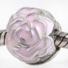 Sterling Silver Rose Garden Pink Enamel Clip Beads